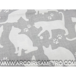 CATS - SILHOUETTES ON GREY