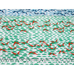 TECIDO TACTEL PARA CALÇÕES DE BANHO - GAIVOTAS - VERDE