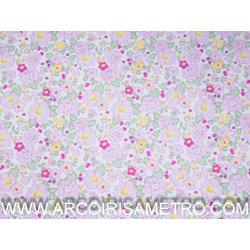 LYCRA - Flowers - Pink and Green