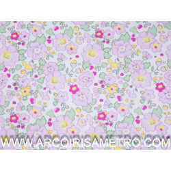 LYCRA - Flowers - Pink and Green