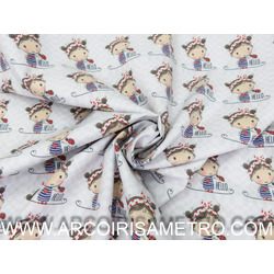 GIRL AND LADYBUG FABRIC