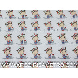 GIRL AND LADYBUG FABRIC