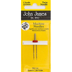 JOHN JAMES SEWING MACHINE NEEDLES - TWIN NEEDLE