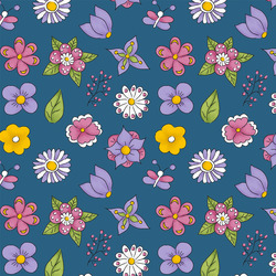 FABRICART - MINI FLOWERS - BLUE 12706