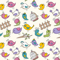FABRICART - MINI BIRDS - BEIGE 12701