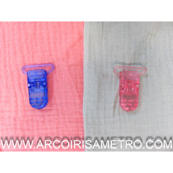 pacifier clasps - Blue and pink