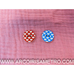 ECOVELVET RECICLED BUTTONS WITH HEART PRINT