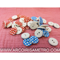 ECOVELVET RECICLED BUTTONS WITH HEART PRINT