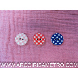 RECICLED BUTTONS WITH VICHY PRINT