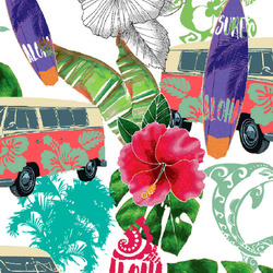 TEX WAIKIKI - VW VAN AND FLOWERS