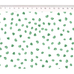 WATERCOLOR GREEN DOTS FABRIC - PM009C02