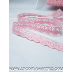 RENDA 100% ALGODAO - FINA - ROSA CLARO