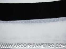 PLEATED TULLE LACE - BLACK AND OFF-WHITE