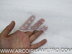 PLEATED TULLE LACE - BLACK AND OFF-WHITE