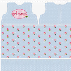 BLUE DOLL DRESS PANEL  - CP001C01