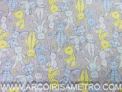 EVA E EVA FABRIC - GREY TEDDY BEARS