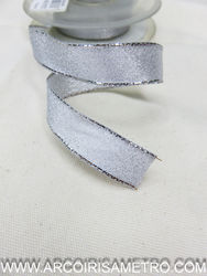 Silver ribbon with wire
