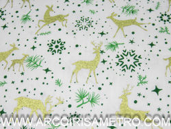 Christmas - Golden mosse and green flakes