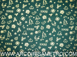 Christmas - Golden xmas motifes on green