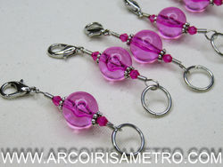 SPHERE JEWL-LIKE STITCH MARKERS - PINK AND BLUE (5 PACK)