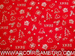 Christmas - Golden xmas motifes on red