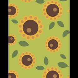 FABRICART - Green sunshine flower