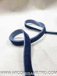 VELVET  RIBBON 9MM  - Greyish blue