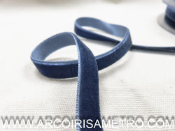 VELVET  RIBBON 9MM  - Greyish blue