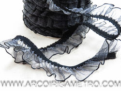 Elástico com folho de organza