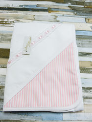 Cotton diaper with aida strip - Pink Stripes