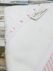 Towel with aida strip - Pink