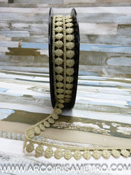 Guipur lace - BROWN DOTS