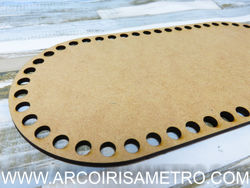 OVAL WOODEN BASE FOR CROCHET BASKETS 25 X 12 CM