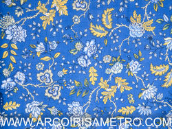 Alcobaça chita - Blue and yellow