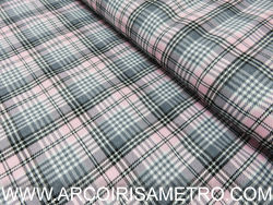 Check wool - pink and grey