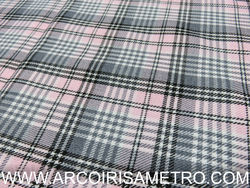 Check wool - pink and grey