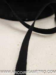 tight weave cotton tape - Black 8mm