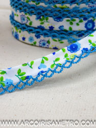 Bias Tape with edging baby motifs  -- DAINTY  FLOWERS