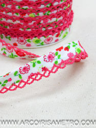 Bias Tape with edging baby motifs  -- DAINTY  FLOWERS