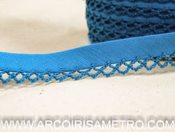 Bias tape with edging - turquoise 
