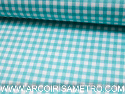 Lycra vichy - Verde água