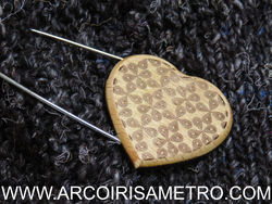 Knitting Pin - Wooden heart 