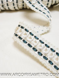 TINY FRINGE - Pearl and green