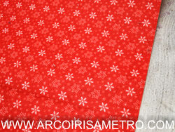 Christmas felt - Snow flakes - red