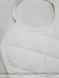 Cross-stitch embroidery bib - BEIGE