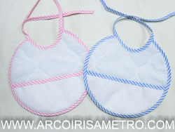Round Cross-stitch embroidery bib