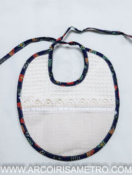 Cross-stitch embroidery bib