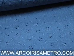 Embroidered muslin - Blue 