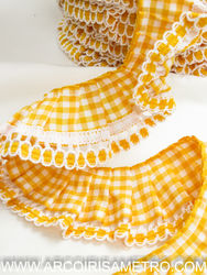 Folho vichy franzido - amarelo