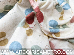 Printed cotton - Wool balls 